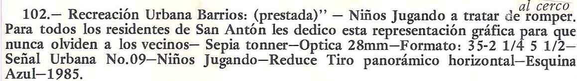 FICHA TECNICA Y ARTISTICA VENTANA (DES) COMPOSICION FOTOGRAFICA #102 (CALLE ENRIQUILLO,SAN CARLOS).