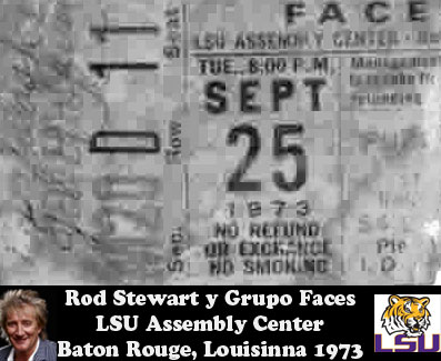 Ticket Concierto Faces y Rod Stewart hace 50 años