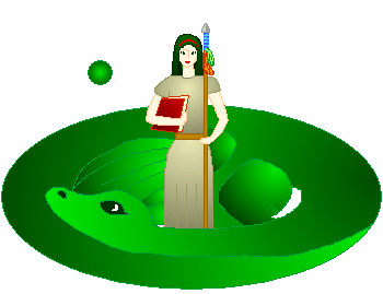 This is Imogen, Guardian of Dragons and Femininity, who also protects my page.  I got Imogen at Amanda's Page Guardian Adoption Agency, which I have a link to on this page.