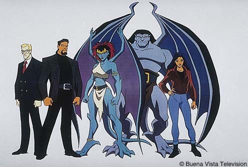 Owen Burnett, David Xanatos, Demona, Goliath, and Elisa Maza