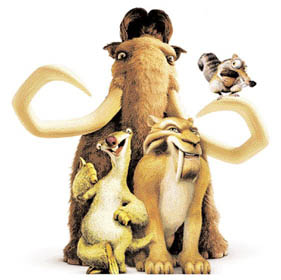 Sid, Manny, Diego, and Scrat