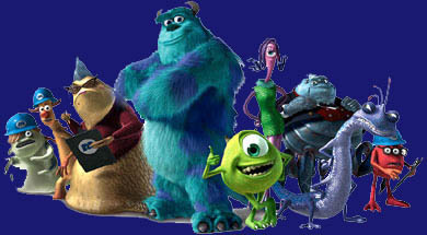 Needleman, Smitty (I think...), Roz, Sulley, Mike, Celia, Mr. Waternoose, Randall, and Fungus