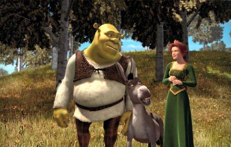 Shrek, Donkey, and Princess Fiona