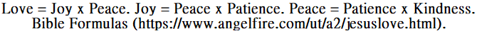 jesusun, JESUS Christ UN Law, JESUS Christ ICCDBB, Bible formulas, new Bible translations, JESUS Spirit, clarifies pertinent in this generation silent majority why ancient Egypt with High Tech fell, as rather through JESUS Christ Bible Formulas apply including Love = Joy x Peace. Joy = Peace x Patience. Peace = Patience x Kindness.