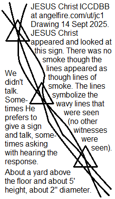JESUS Christ sign of the trinity in one, JESUS Christ UN Law, Bible Formulas, JESUS Christ ICCDBB new translations, Best For All, 7th seal, Peace Formula, smoke, wavy lines, triangles, pic, illustration