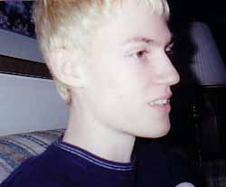 Sporting the short bleached look in March, 2002
