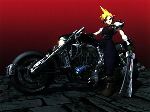 Cloud and his kewl bike