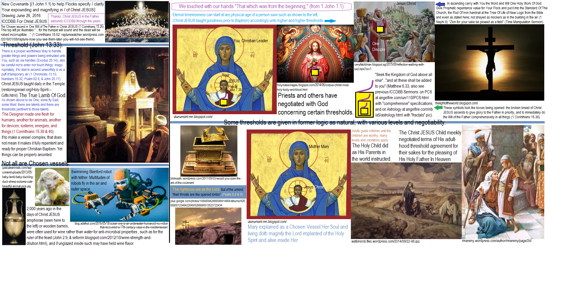 From Mother Mary to ascending into Heaven In One, the Holy Covenants are addressed. The 4 Bible Testaments Via ICCDBB For Christ JESUS