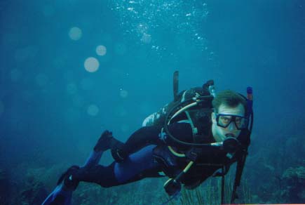 Jeff diving in Belize