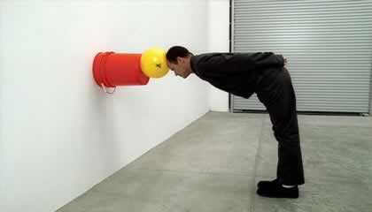 Flea with ball and bucket