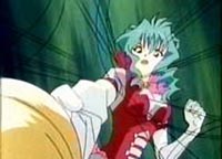 Tot...weilding the mighty yellow umbrella of death.