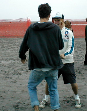 Haha, a funny secret handshake