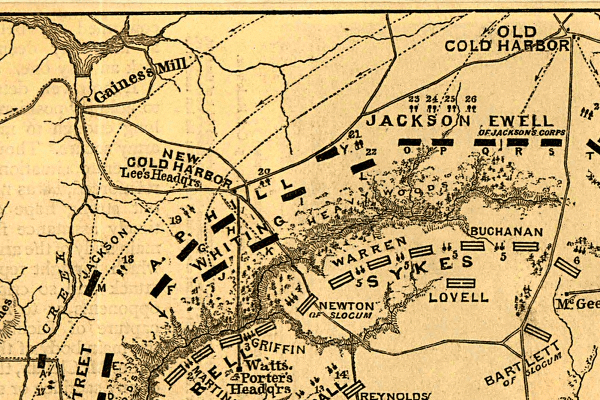 Map of Gaines Mill Battlefield