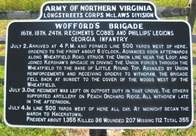 Wofford's Brigade Marker