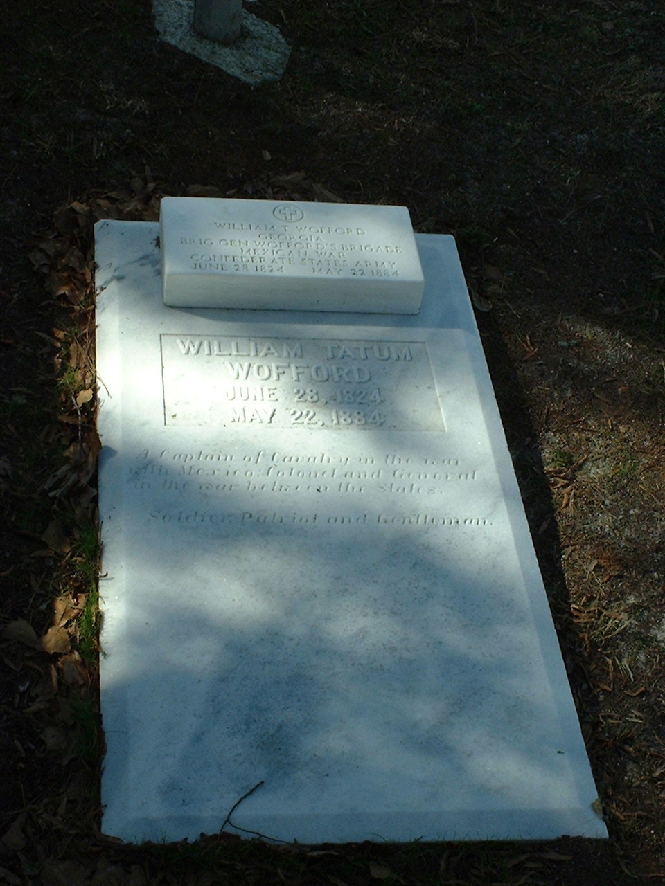 General Wofford's Headstone in Cassville Confederate Cemetery