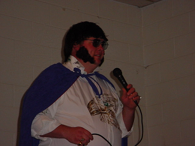 Singing "We are lonesome tonight" to Bro.&Sis.Cent at going away party. I opened up the show with "Hounddog".