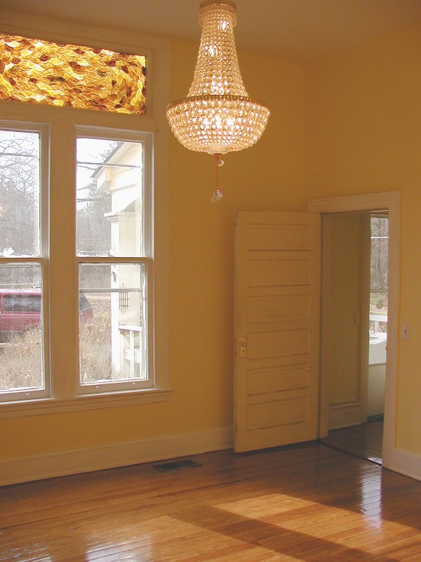The dining room just before we finished painting the doors and trim