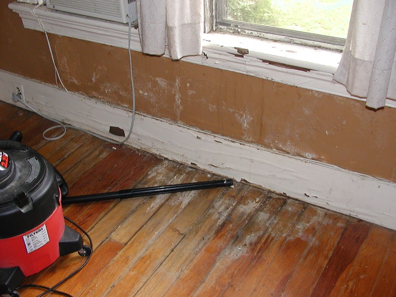 water damage under the master bedroom windows