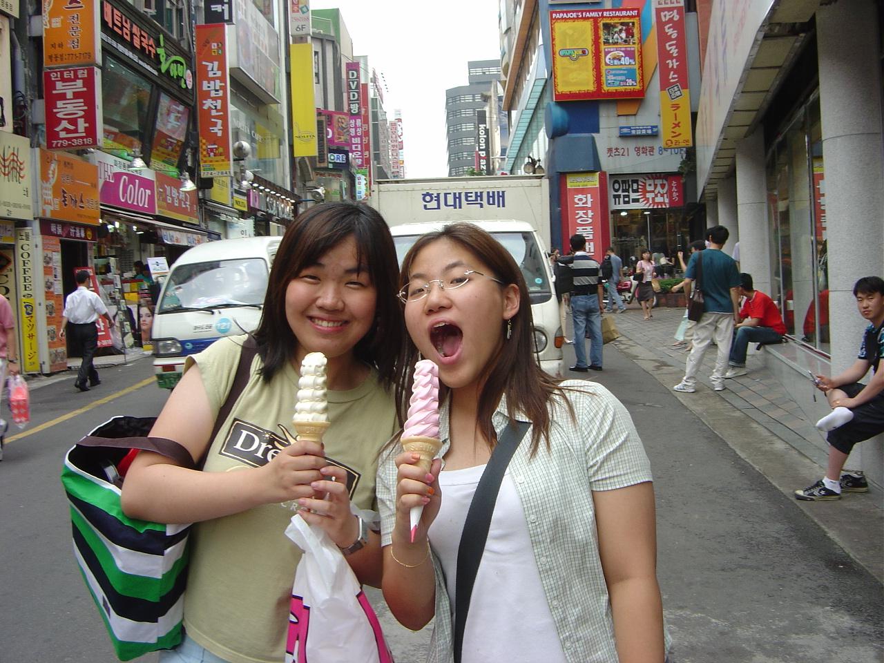 Emily and Eunkyung in Downtown Seoul