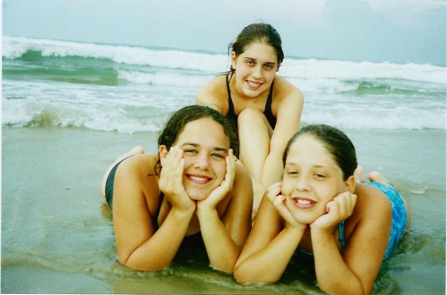 My sisters and I-->Cape Hatteras, NC August 2002