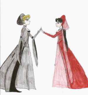 Not a fanart again but still pretty ^^ it's Sashianna (red) and Elizabeth (brown).  It's in one of my stories ^_~