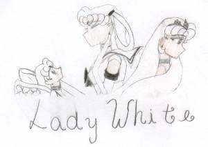 A cute picture of Lady white in a couple forms.