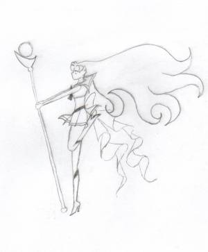 Sailor White Dwarf with her White Orb attacking.