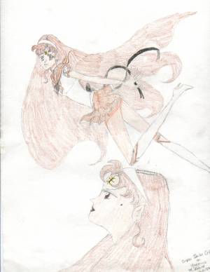 Celestrial looking dreamy and flying.