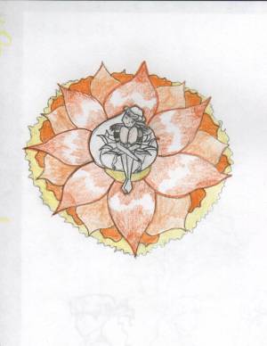 A cute picture of White Dwarf on a cool looking flower.