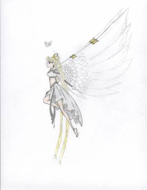 Another cute picture of Gina.  That's a bird above her head.