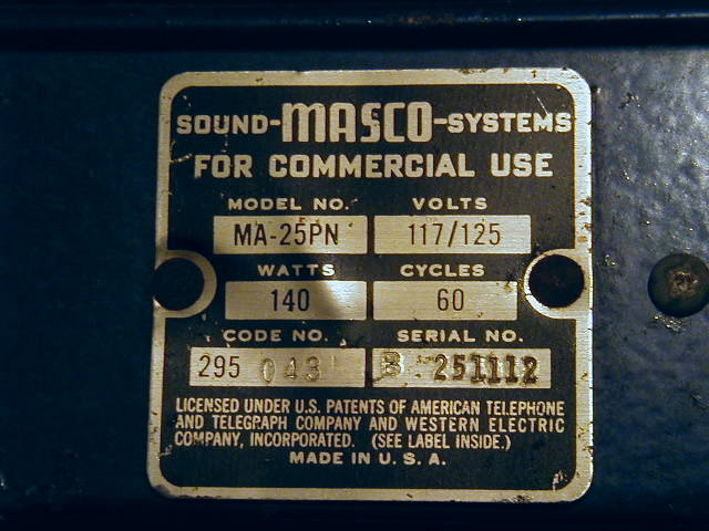 MA25PN identification tag.