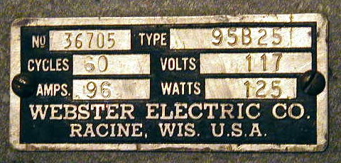 I.D. plate on Webster 95B25.  Click here.