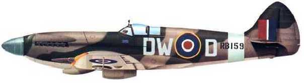 Spitfire Mk XIV, o primeiro modelo a usar motor Griffon e h�lices de cinco p�s.