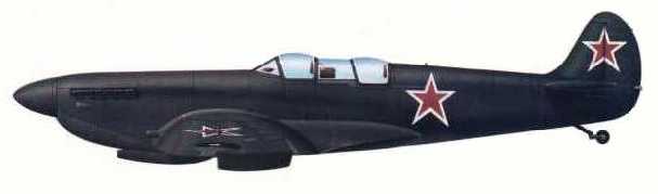 Mk IX que serviu ma for�a a�rea sovi�tica. Algumas unidades receberam mais um cockpit para treinamento.