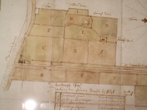 Plattegrond landgoed Fogelsangh state. De kaart is van 1668, zie bl. 152 van De Sneuper 44