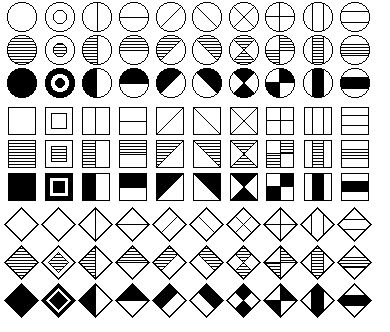 abstract symbols, black & white