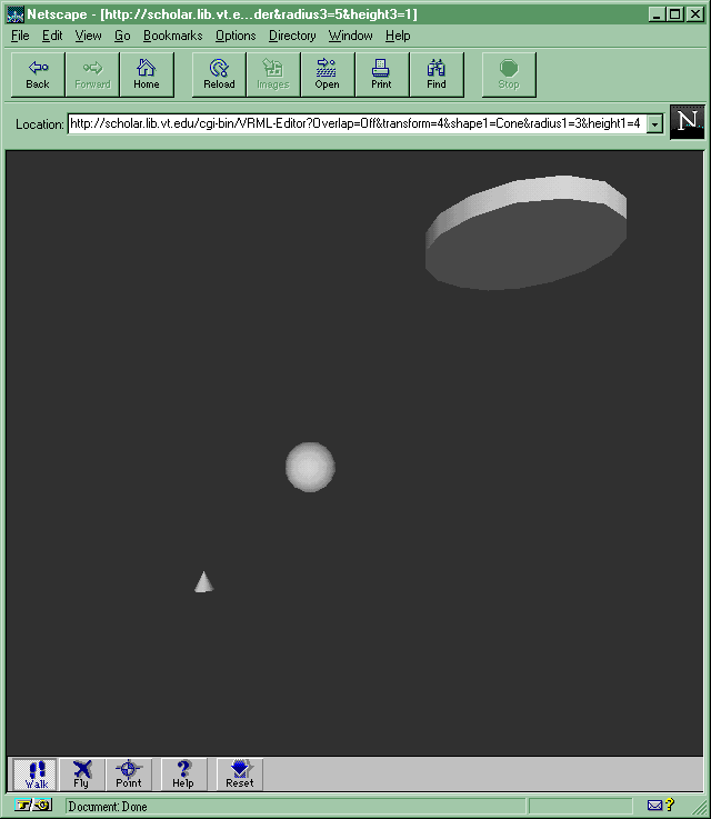 Netscape window showing
VRML output