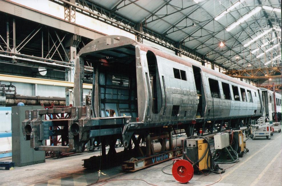 Here is 220016 in the mid construction stage, inside the factory in Brugge