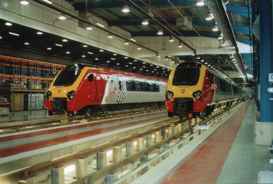 220003 and 220005 inside the shed at Central Rivers during the Staff and Family Day during 2001