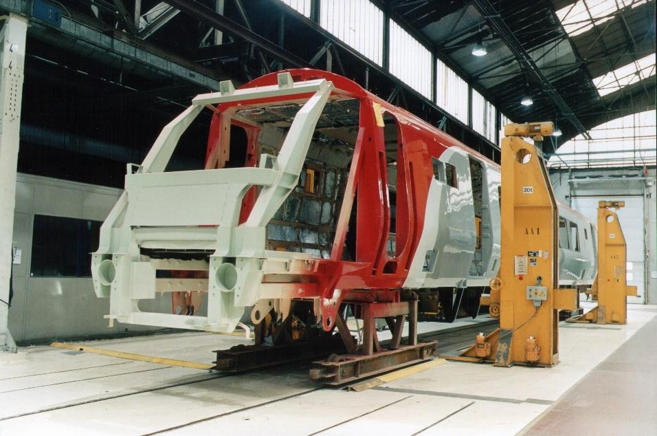 This is an unidentified driving vehicle inside the factory in Brugge