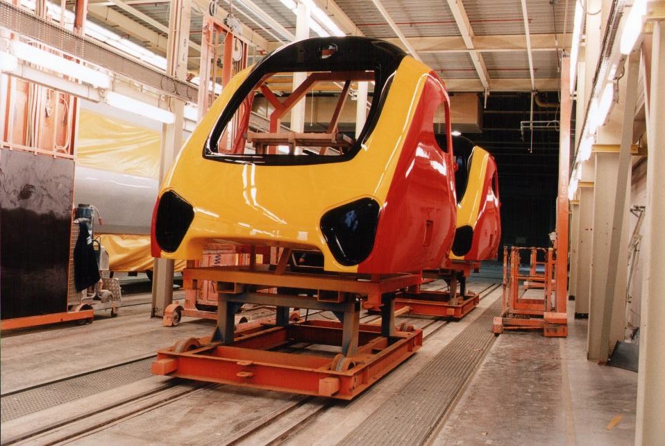 A pair of finished Voyager noses, awaiting fitting inside the factory in Brugge