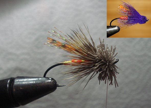 Pull tighter to complete collar, add second clump forward to build spun head.