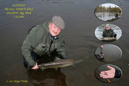 Contributing fly tyer, Sergei Fesko about to release a nice Atlantic Salmon caught on the Narva River in his native Estonia.