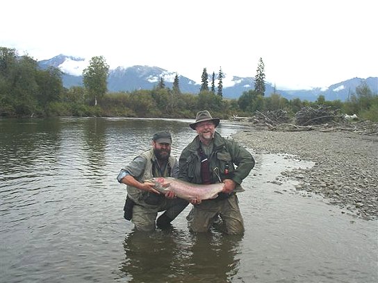 Andrew Williams' first Kispiox fish of the 2005 season: a 36 1/2