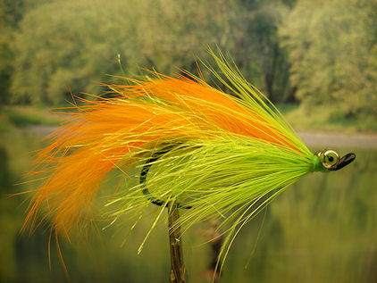 Bunny Winged Salmon Leech Chartreuse/Orange