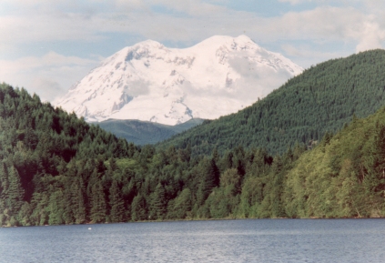 Mineral Lake with Mt. Rainier in the background.