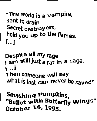Smashing Pumpkins, Bullets with Butterfly Wings, 1995, The World is a Vampire