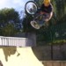Craig Stephens inverts on his backyard mini