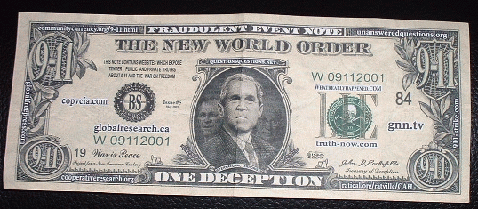 this weird fake bill my dad found at the store (front)