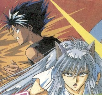 Hiei and Kurama's demon forms. (I sense sexual tension!!)